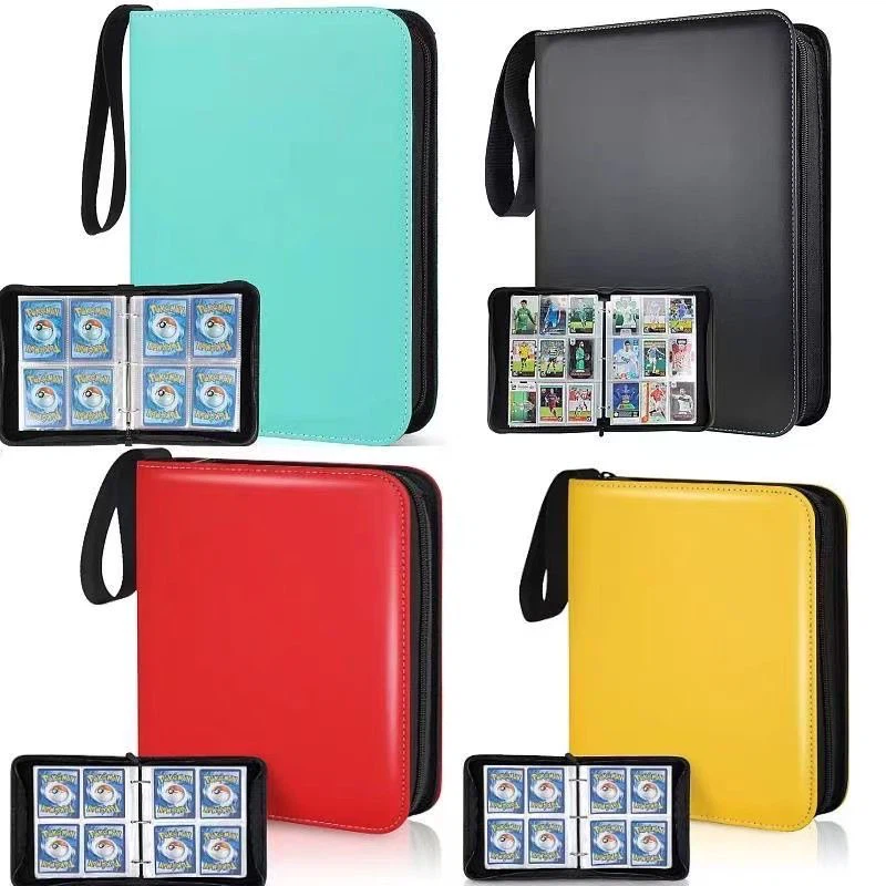 PU Leather Zipper Card Binder, Large Capacity Trading Card Collection Album